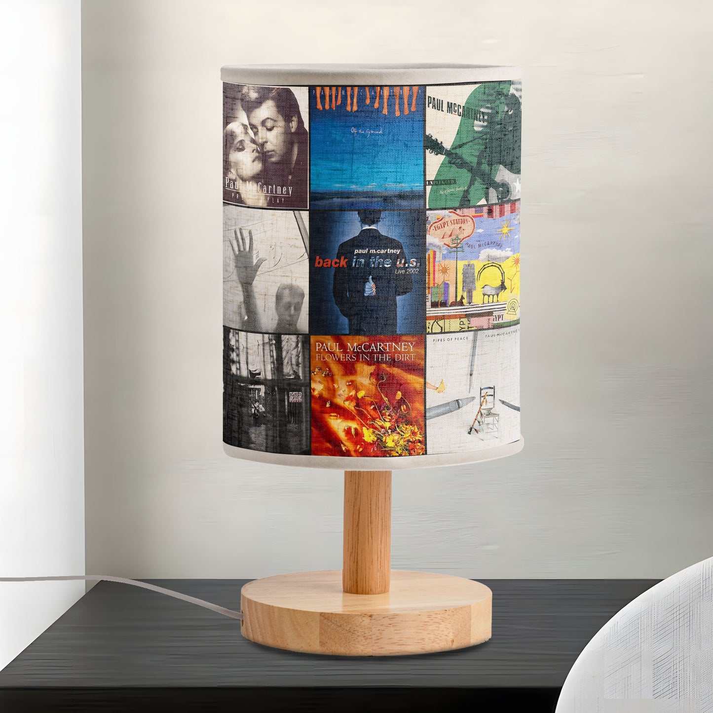 Paul McCartney Album Cover Collage Fabric Lamp