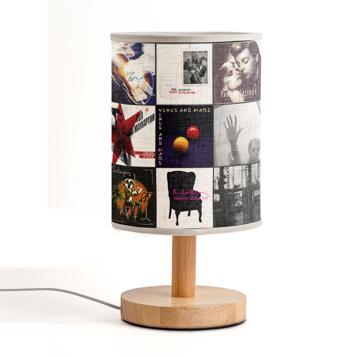 Paul McCartney Album Cover Collage Fabric Lamp