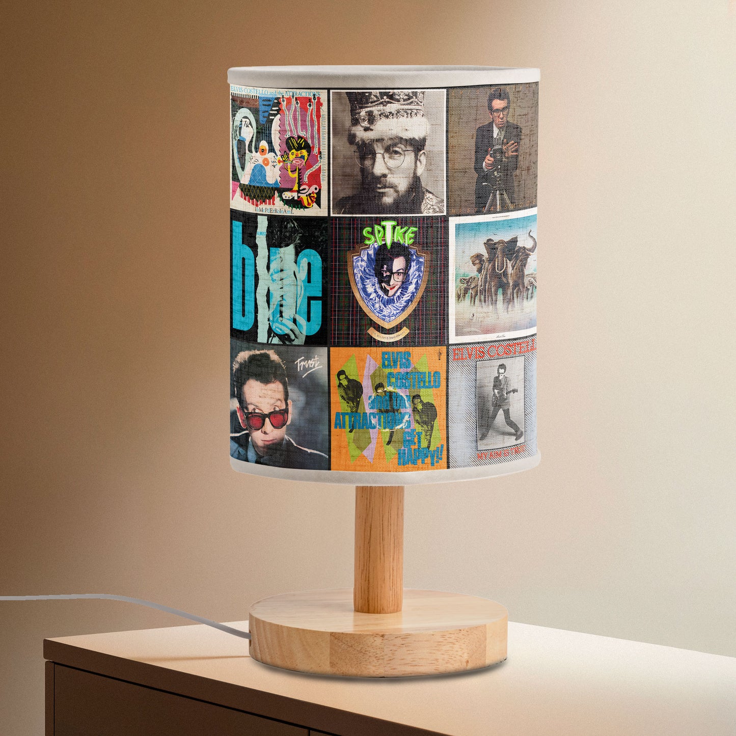 ✨ Elvis Costello Album Art Decorative Fabric Lamp