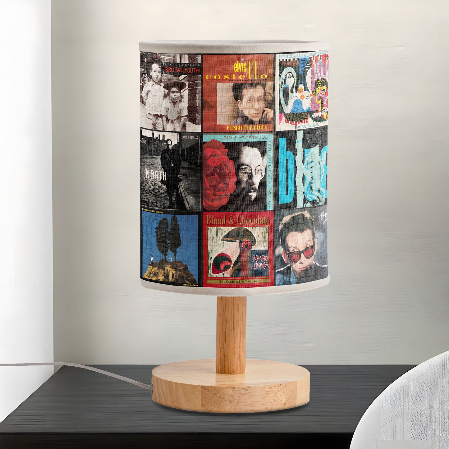 ✨ Elvis Costello Album Art Decorative Fabric Lamp