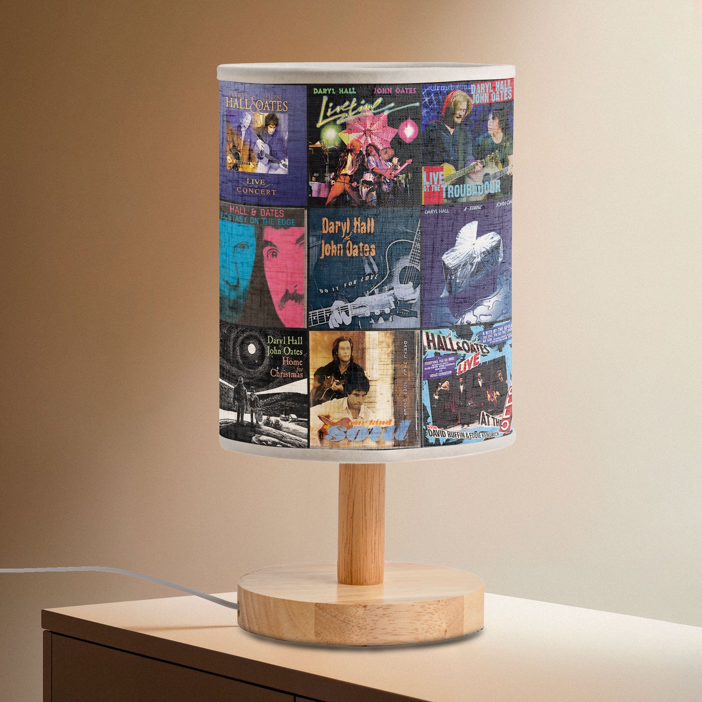 Hall & Oates Album Art Fabric Lamp – Retro Music Home Decor