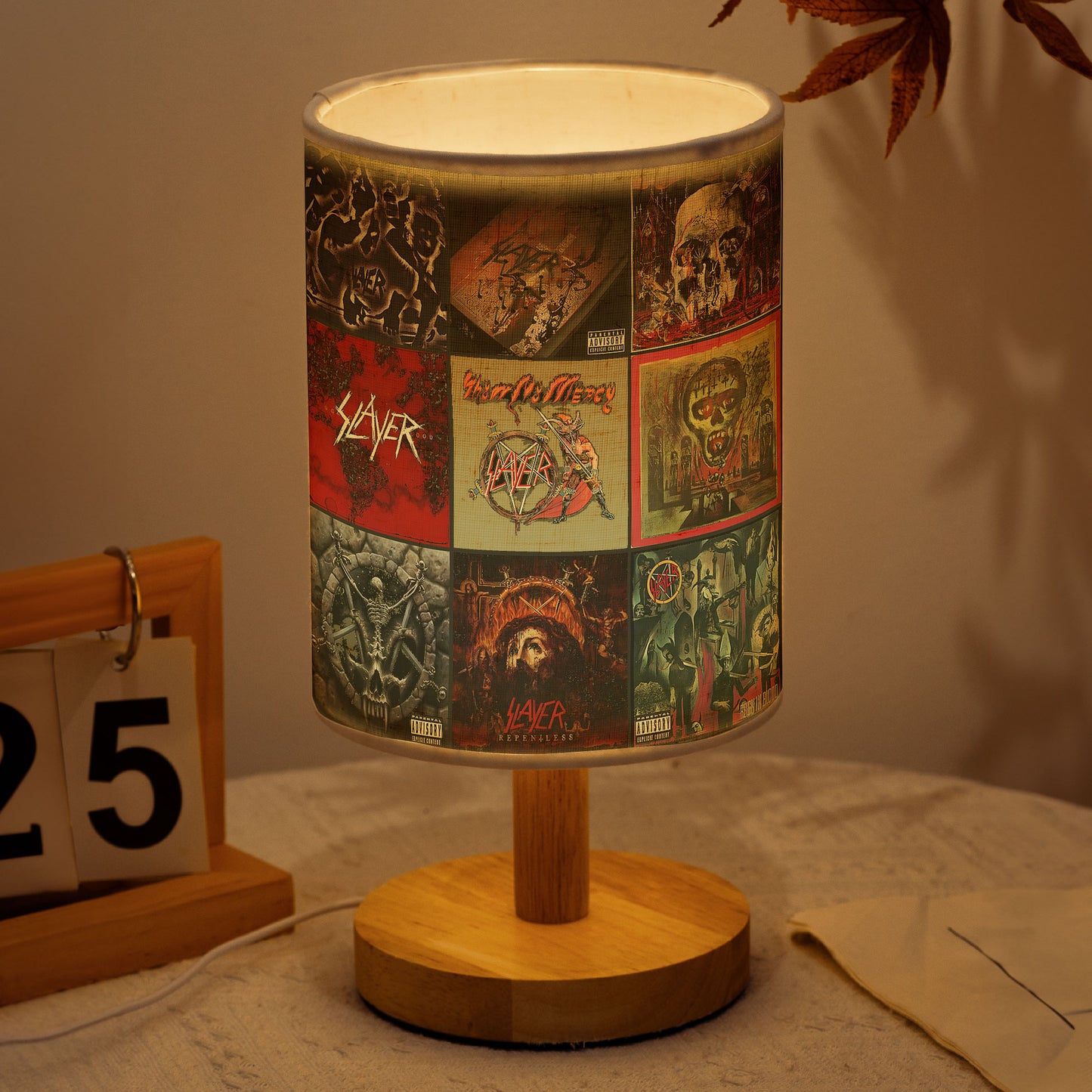 🔥 Slayer Album Cover Fabric Lamp – Thrash Metal Decor for True Fans