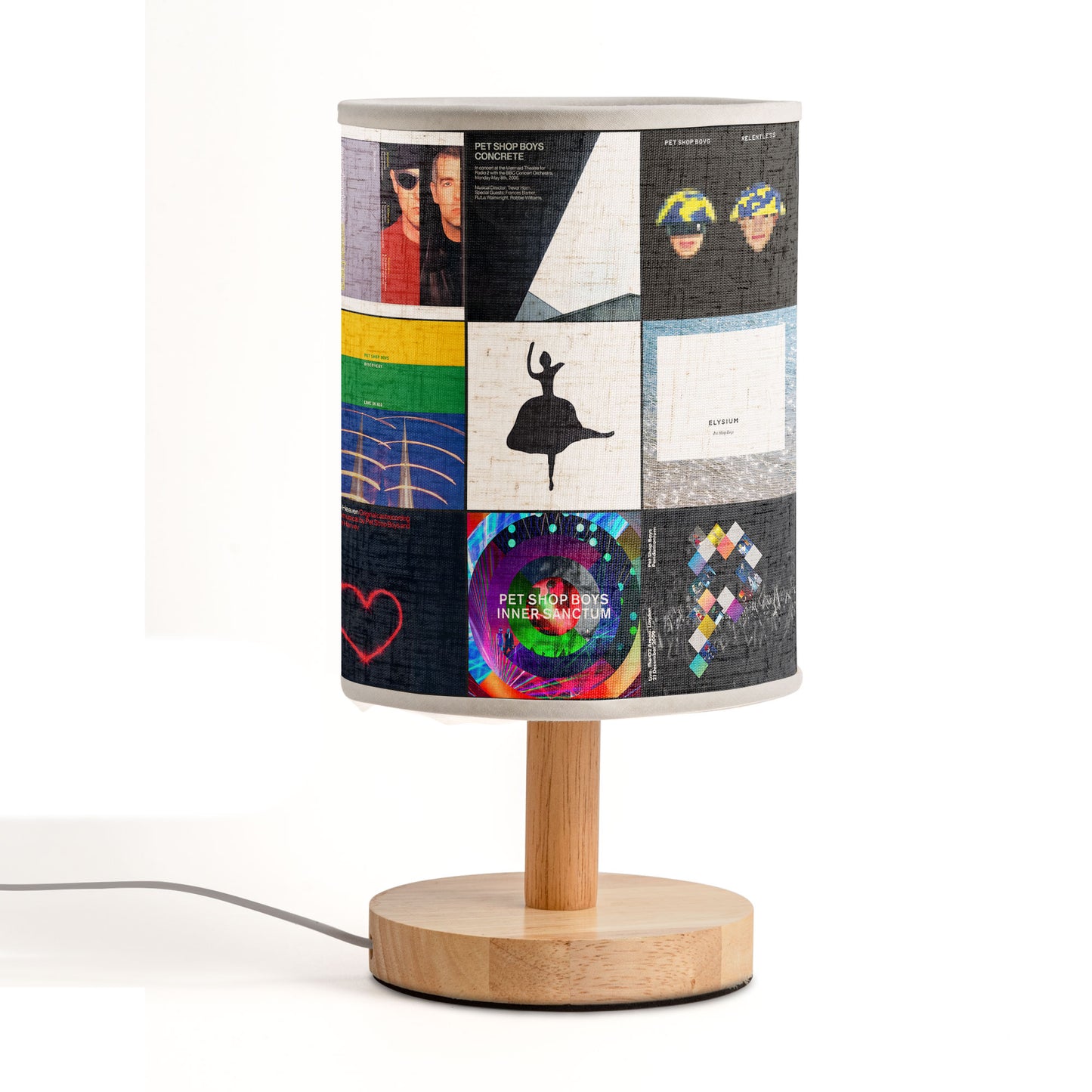 Pet Shop Boys Album Art Fabric Lamp – Retro Synthpop Home Decor