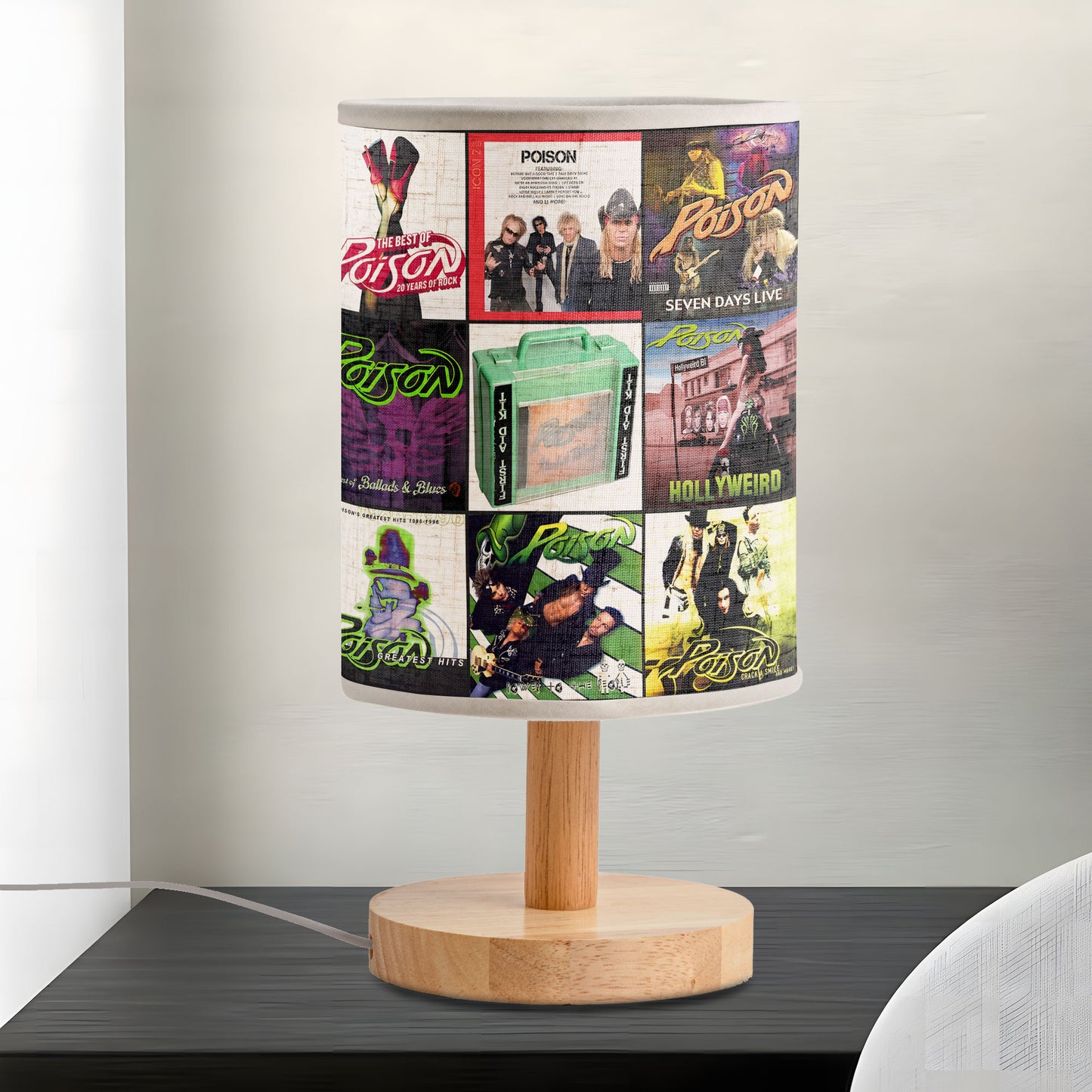 🎸 Poison Album Cover Lamp – Glam Rock Room Decor for 80s Music Lovers