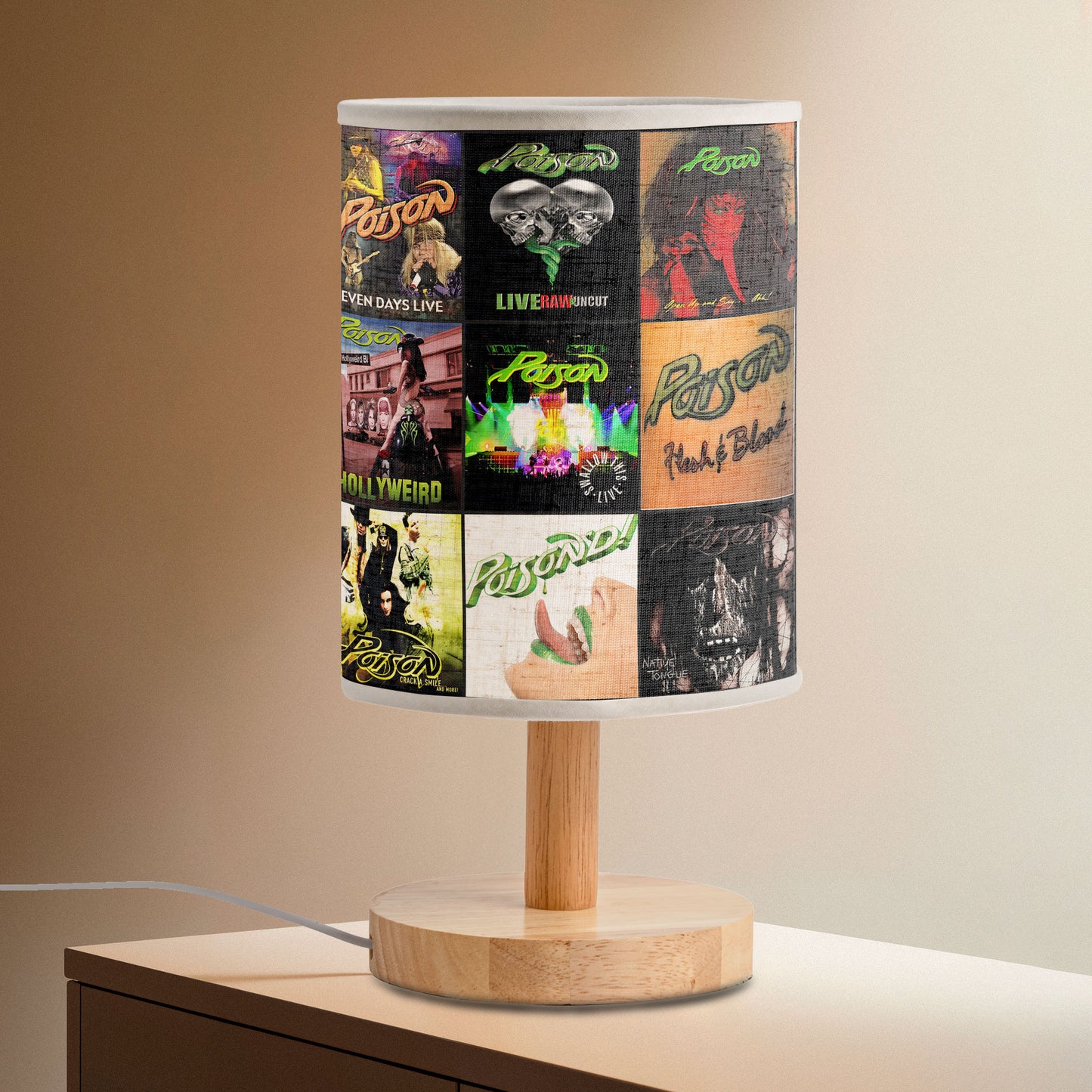 🎸 Poison Album Cover Lamp – Glam Rock Room Decor for 80s Music Lovers