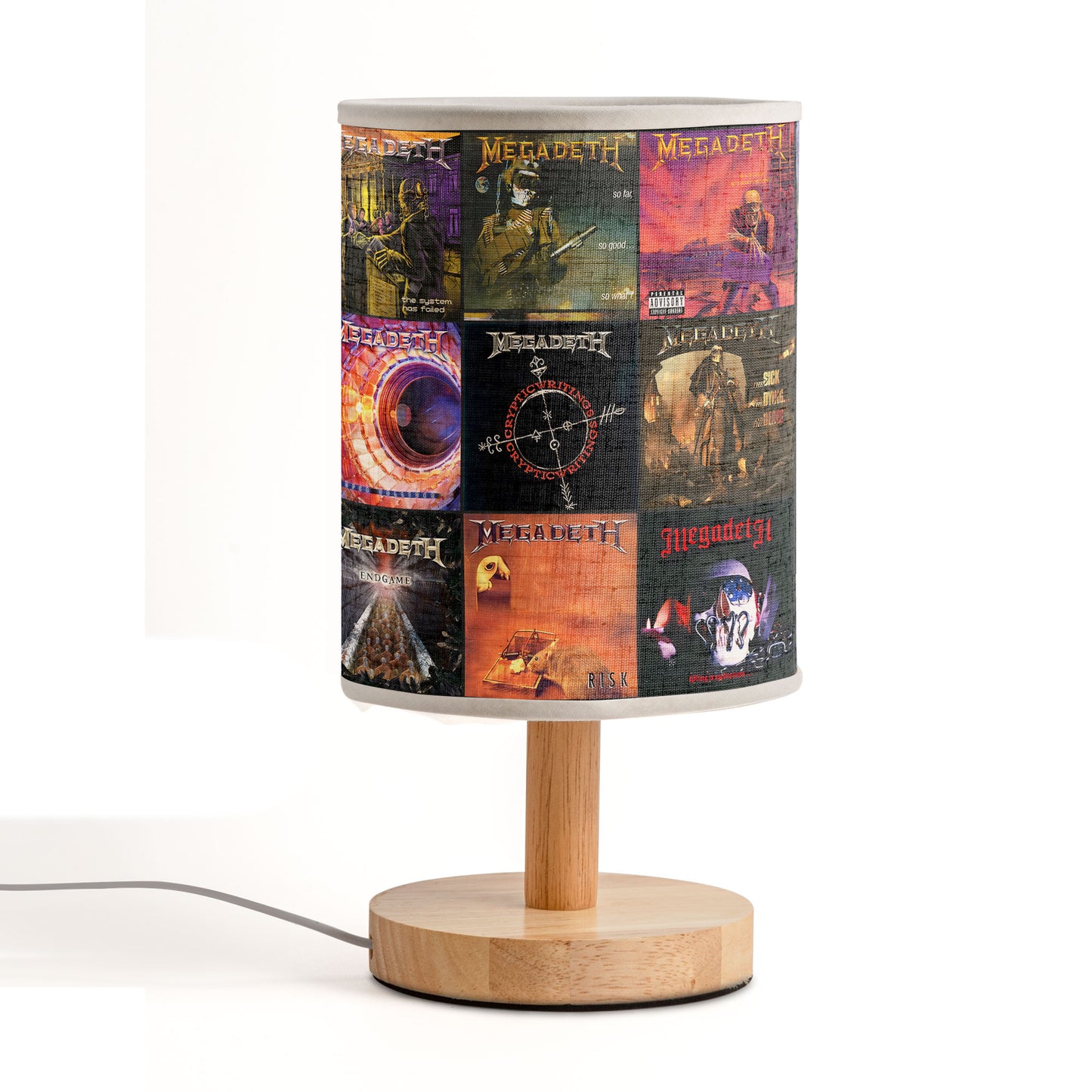 ⚡ Megadeth Album Cover Fabric Lamp – Thrash Metal Decor for True Metalheads