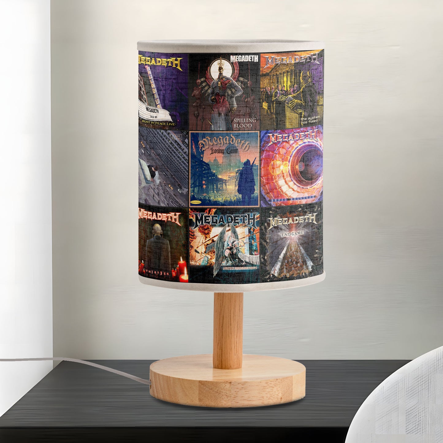 ⚡ Megadeth Album Cover Fabric Lamp – Thrash Metal Decor for True Metalheads