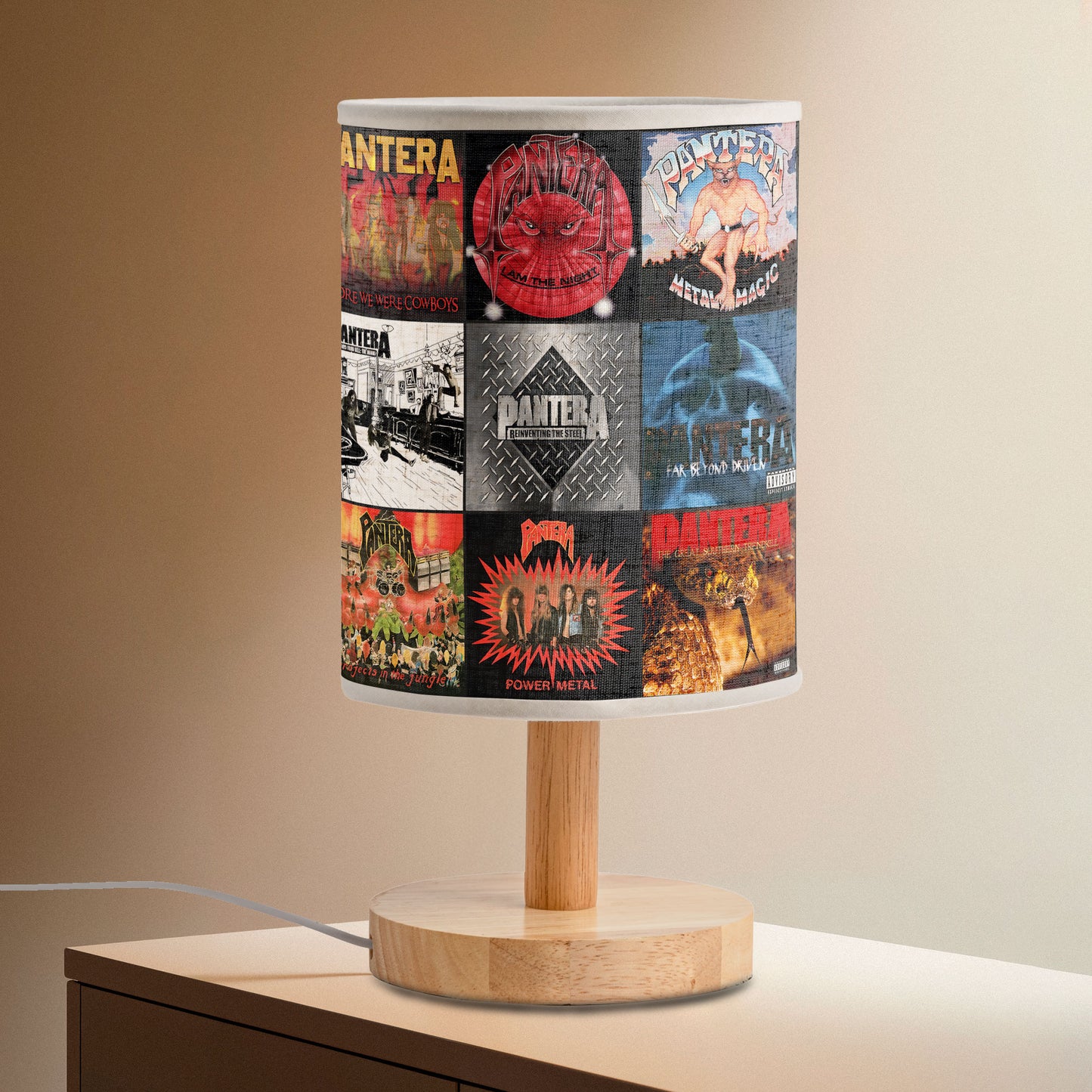 Pantera Album Collage Lamp – Heavy Metal Band Decor for Rock Fans