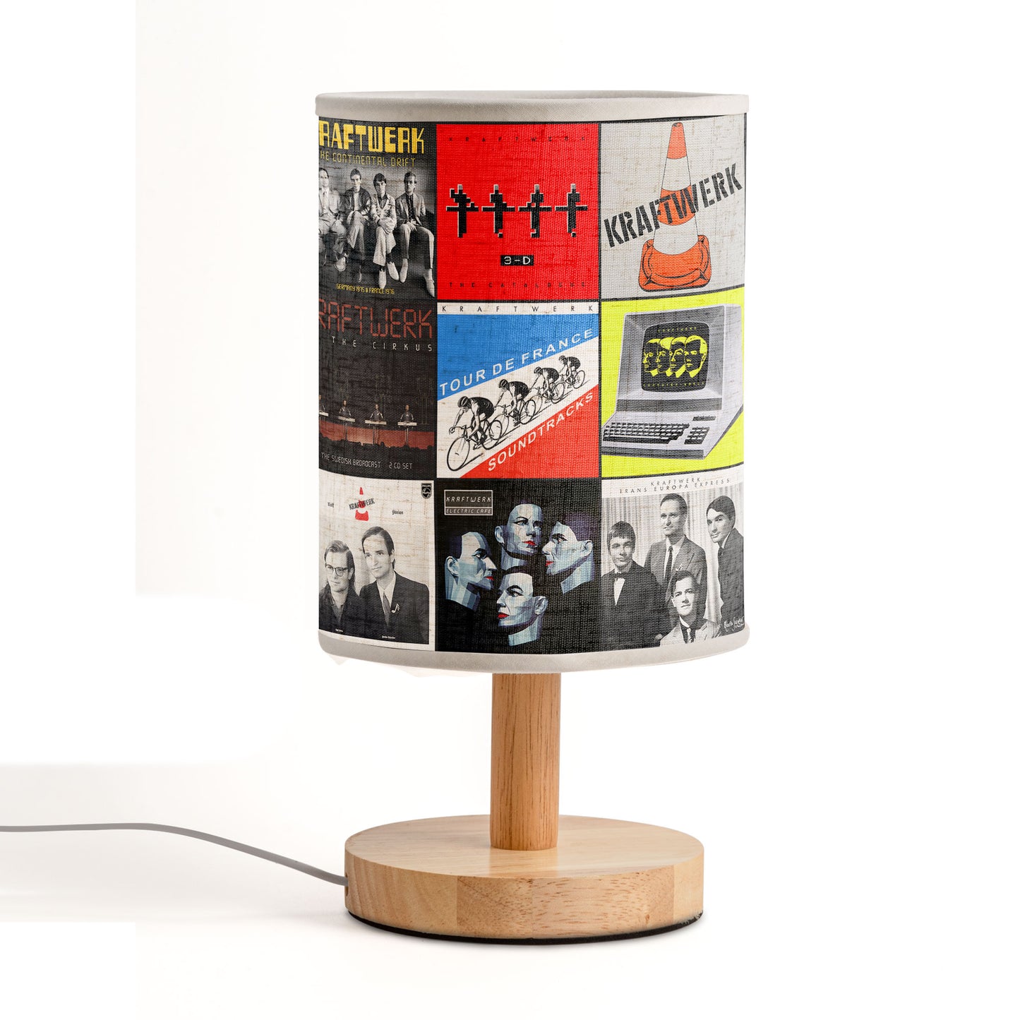Kraftwerk Album Collage Lamp – Retro Electronic Music Decor for Synth Lovers