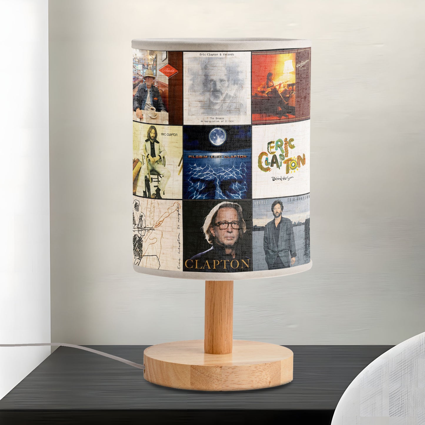 Eric Clapton Album Art Fabric Lamp – Vintage Blues Rock Legend Night Light
