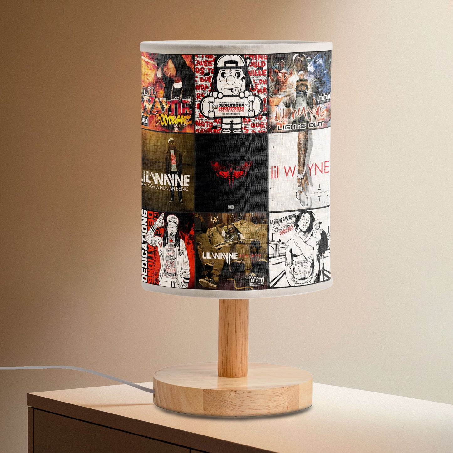 Lil Wayne Album Collage Lamp – Hip-Hop Legend Inspired Room Light