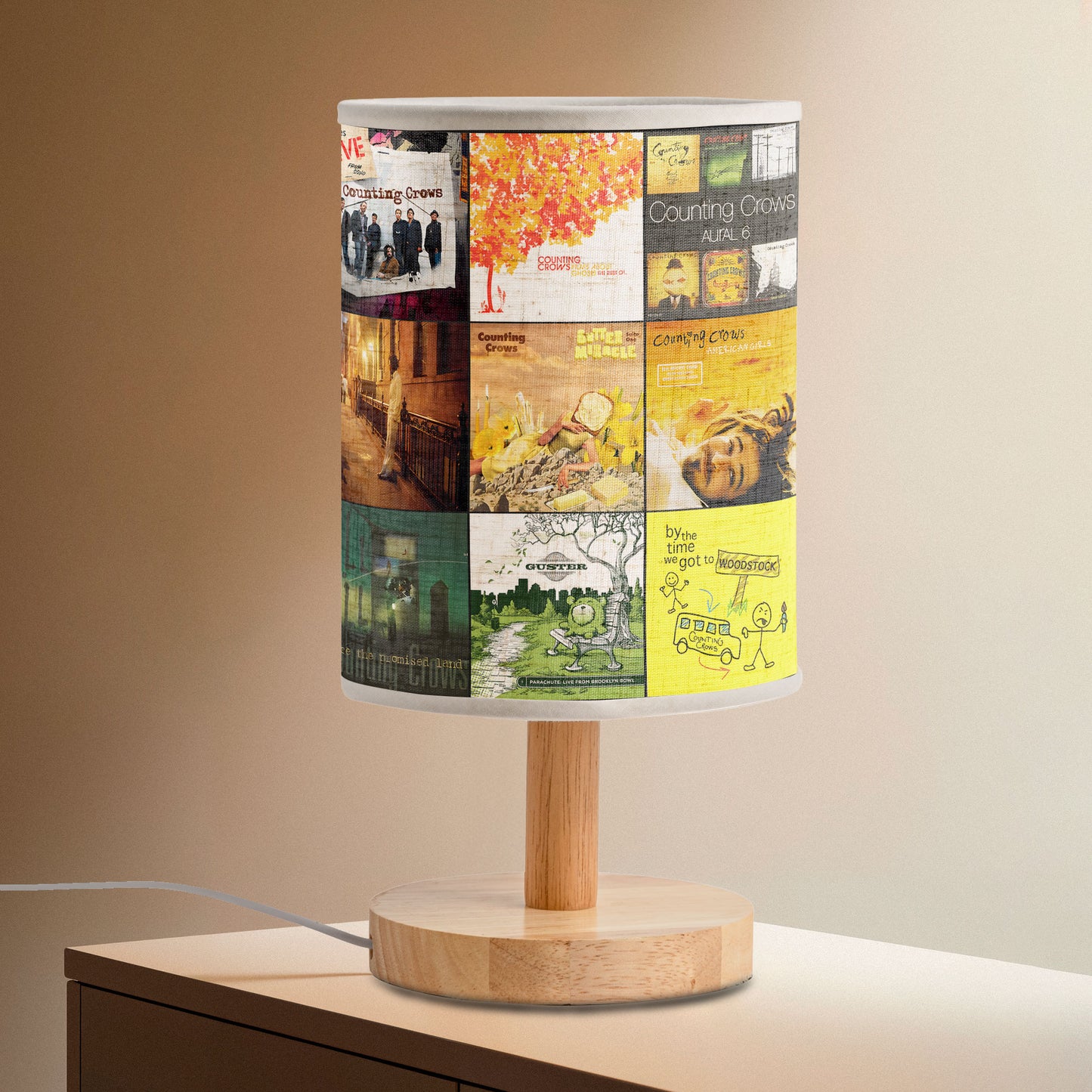Counting Crows Album Collage Lamp – 90s Rock Nostalgia Lighting