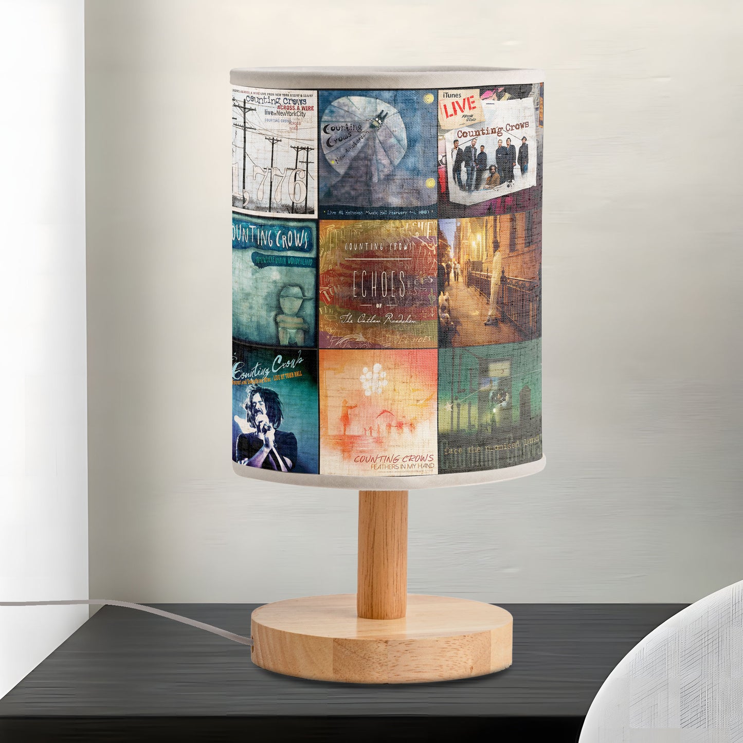 Counting Crows Album Collage Lamp – 90s Rock Nostalgia Lighting