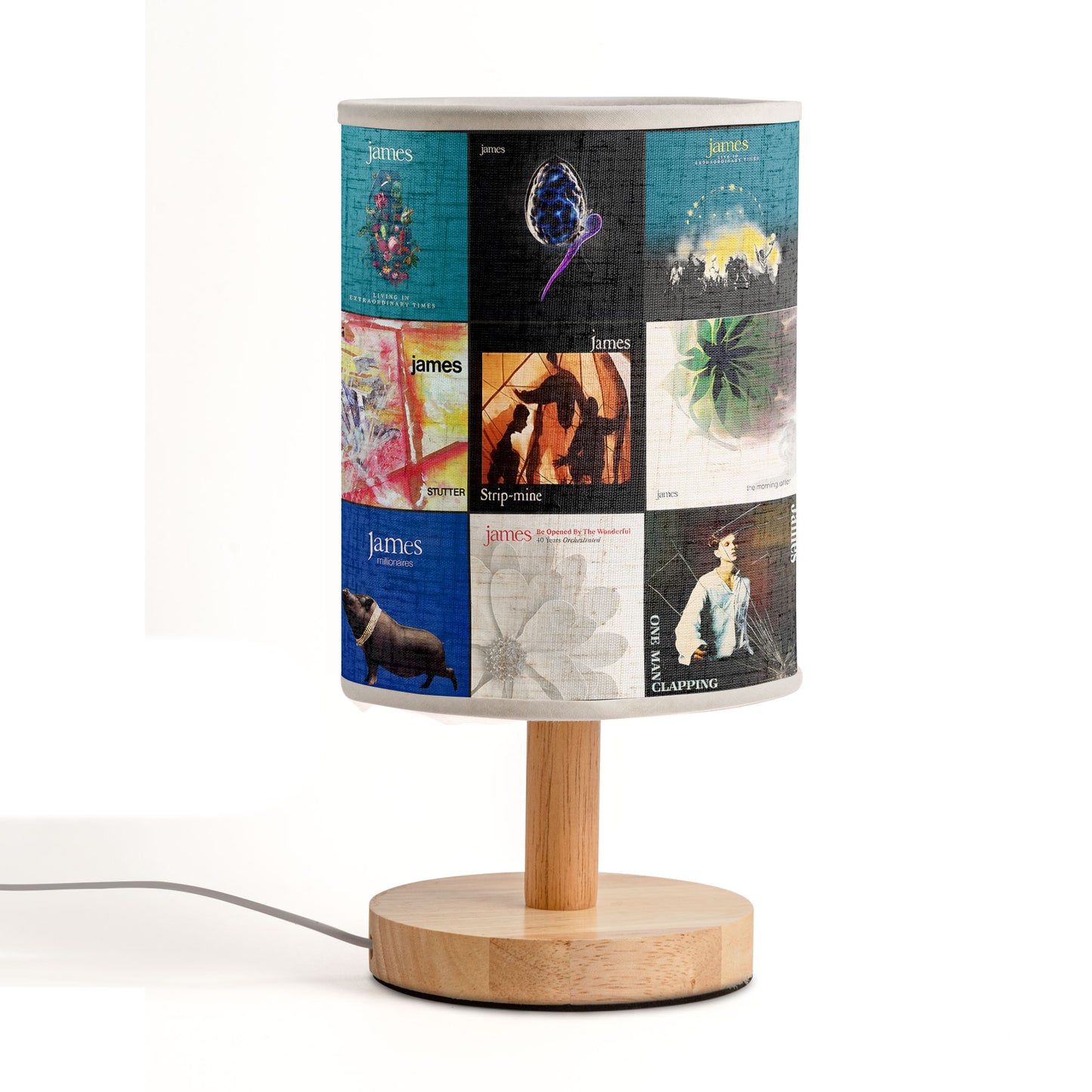 James Band Album Cover Fabric Lamp – Handmade Retro Music Decor for Fans
