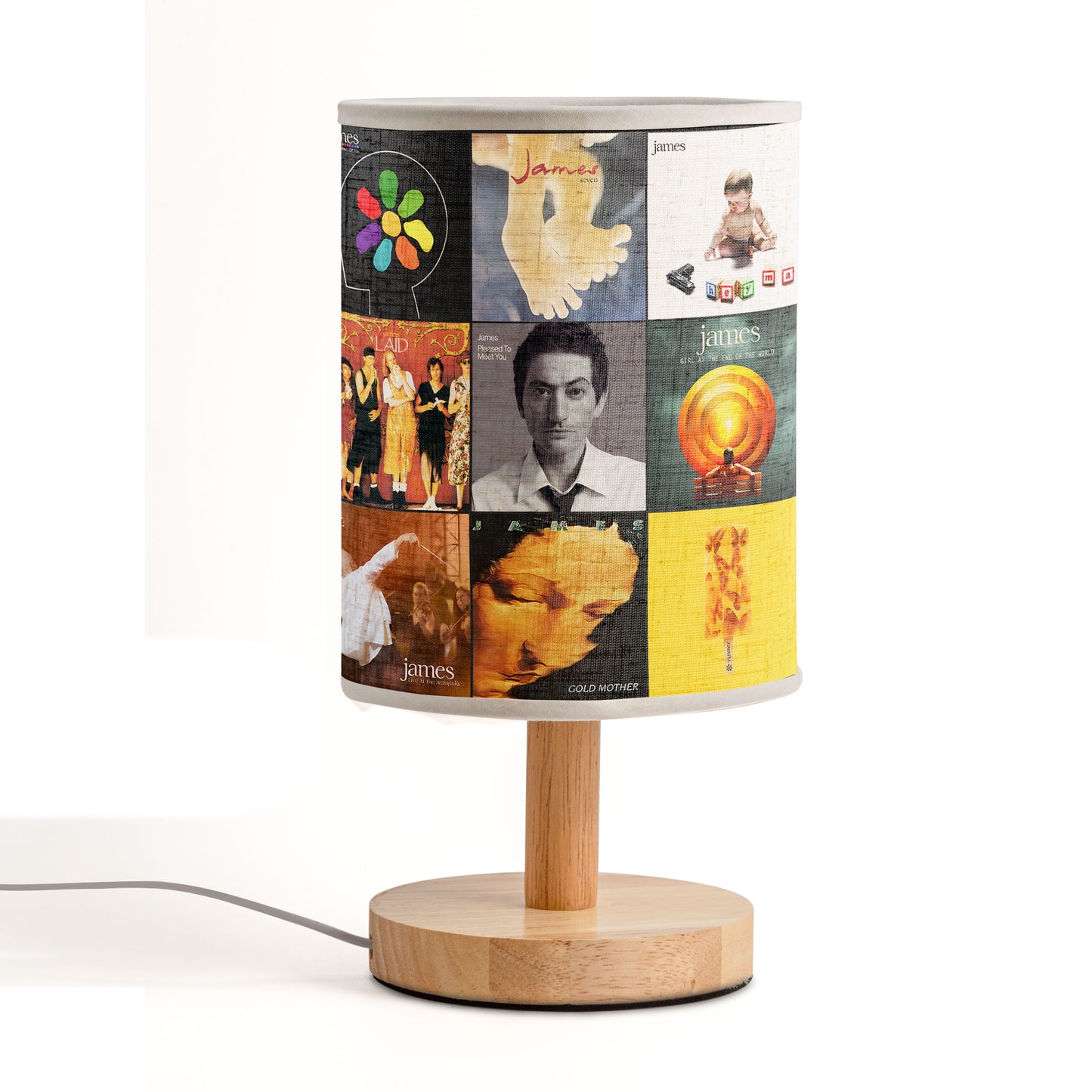 James Band Album Cover Fabric Lamp – Handmade Retro Music Decor for Fans