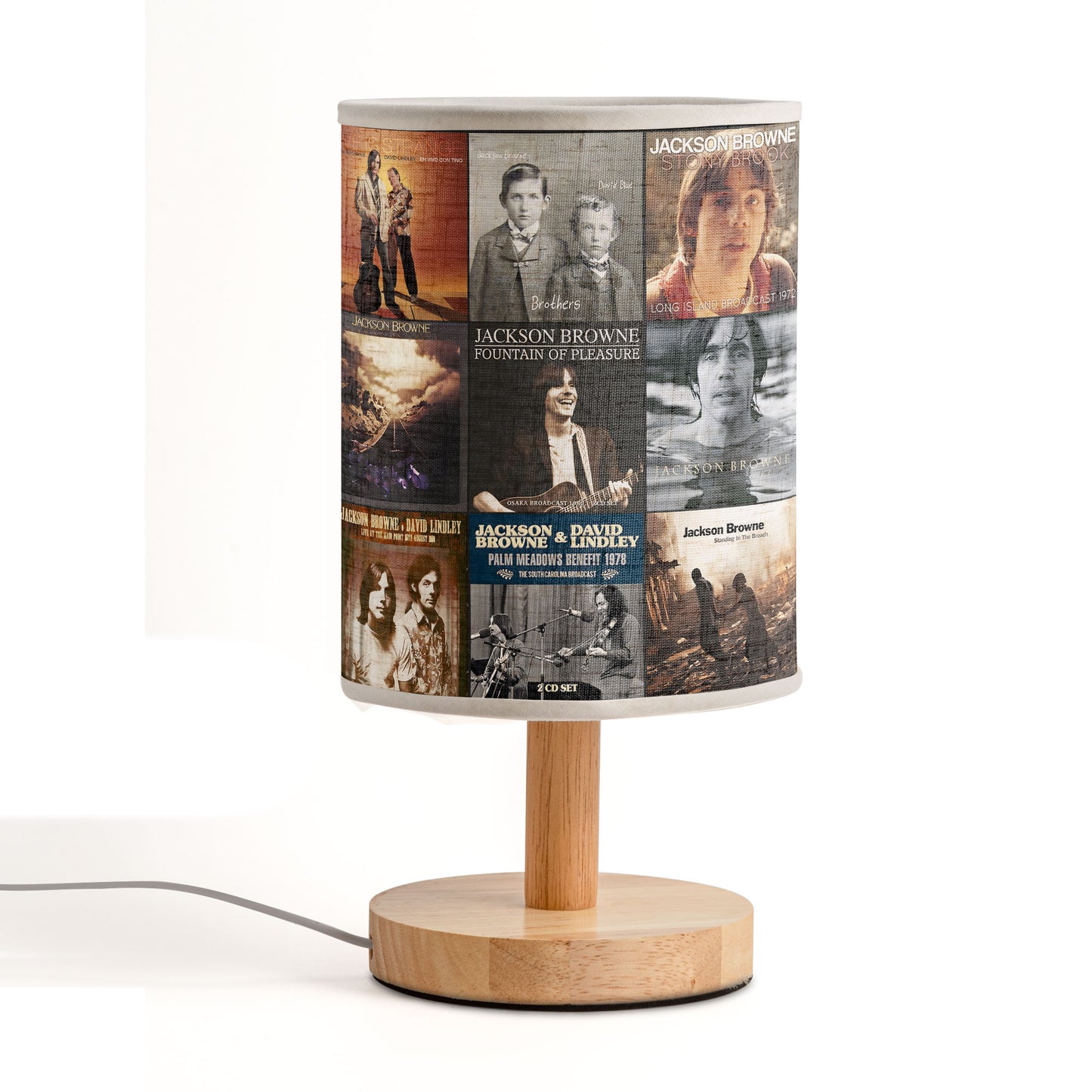 Jackson Browne Albums Fabric Lamp – Light That Echoes the Sound of the ’70s