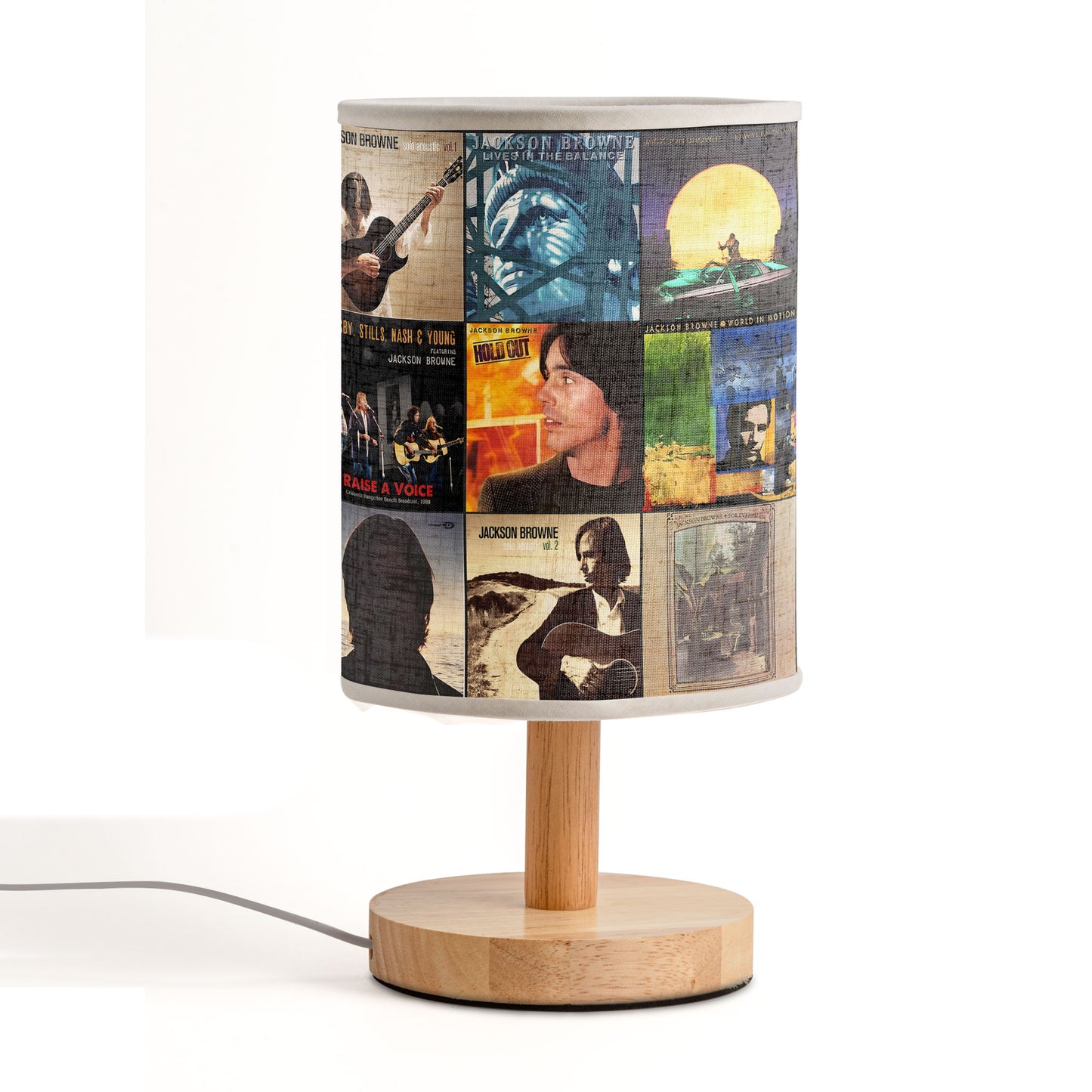Jackson Browne Albums Fabric Lamp – Light That Echoes the Sound of the ’70s