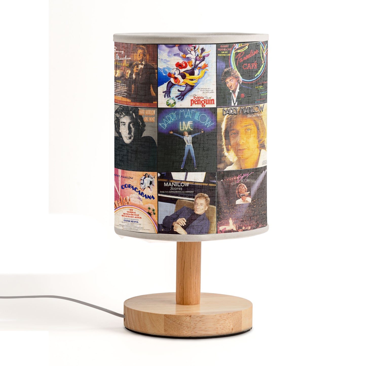 Barry Manilow Album Collage Lamp – Classic Pop Nostalgia Light