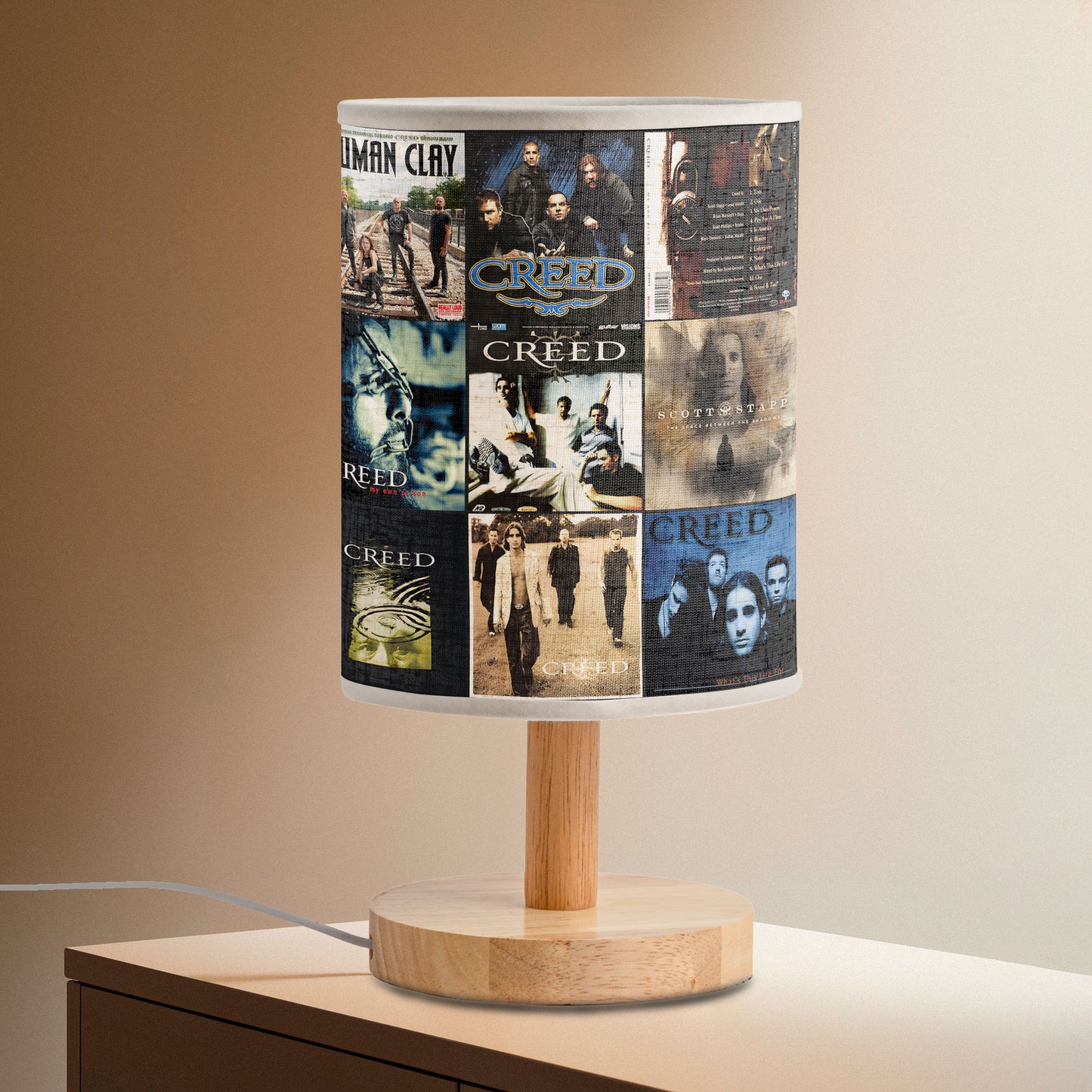 Creed Album Collage Lamp – 2000s Rock Legends Home Decor Light