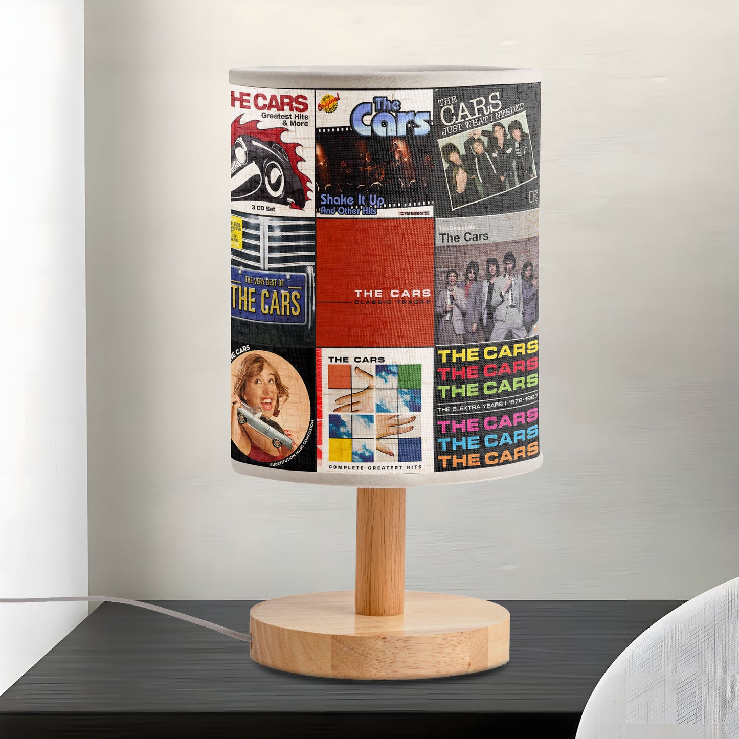 🚗 The Cars Album Collage Lamp – Retro Rock New Wave Music Light
