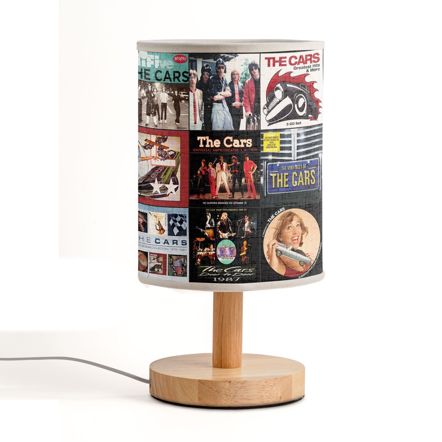 🚗 The Cars Album Collage Lamp – Retro Rock New Wave Music Light