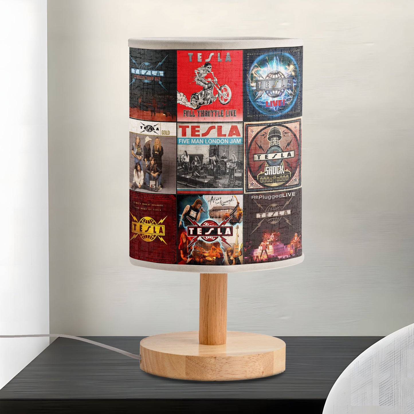 Tesla Band Album Collage Lamp – Classic Hard Rock Nostalgia Light