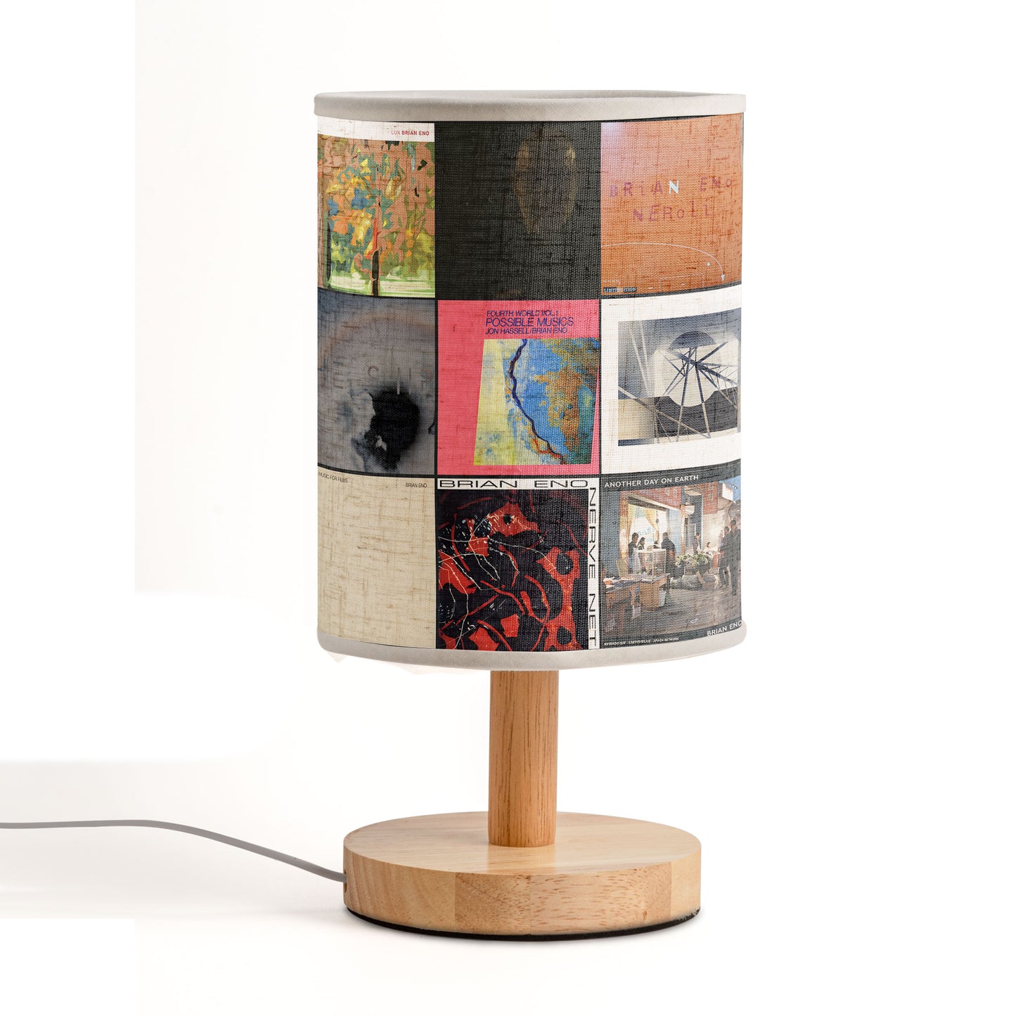 Brian Eno Album Collage Lamp – Ambient Music Art Light for Creative Spaces