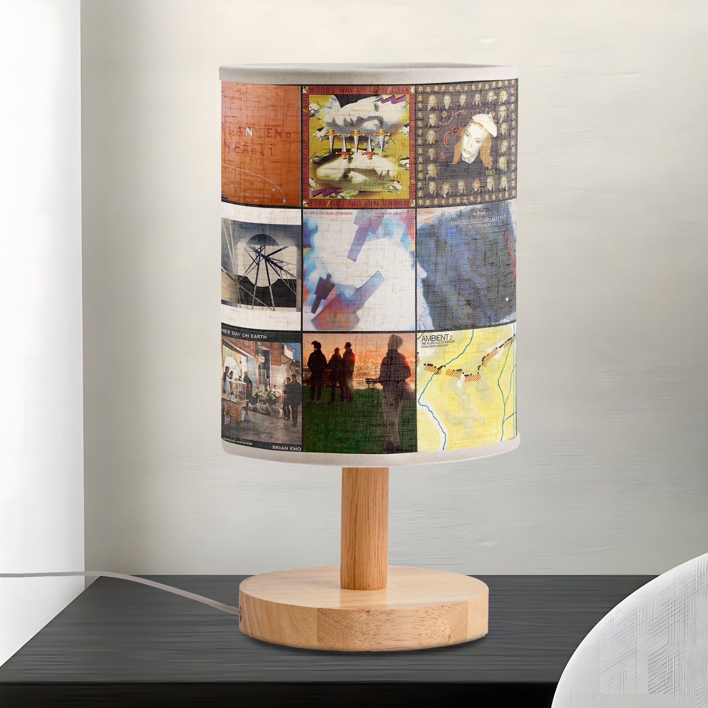 Brian Eno Album Collage Lamp – Ambient Music Art Light for Creative Spaces