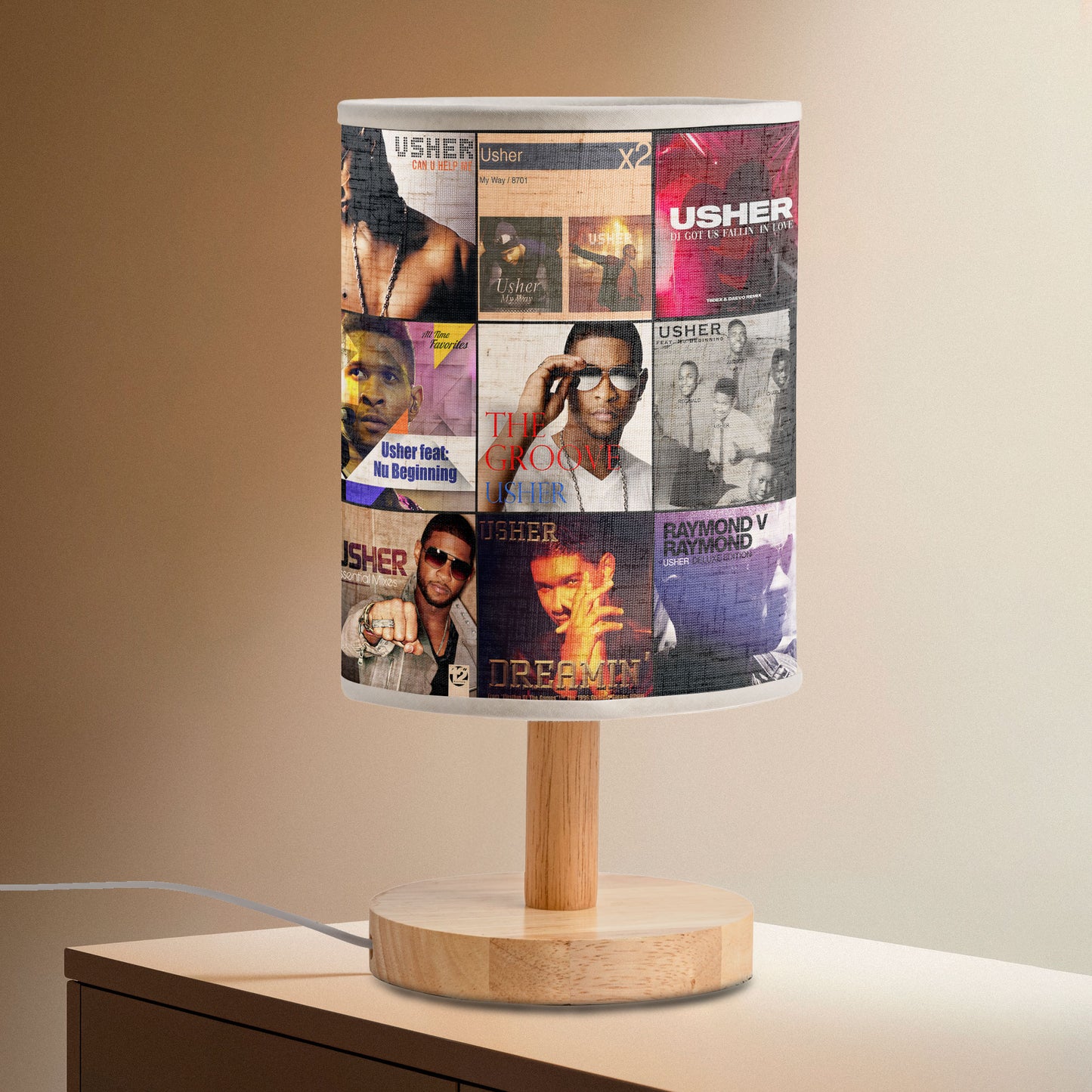 Usher Albums Lamp – R&B Soul Music Tribute Table Light
