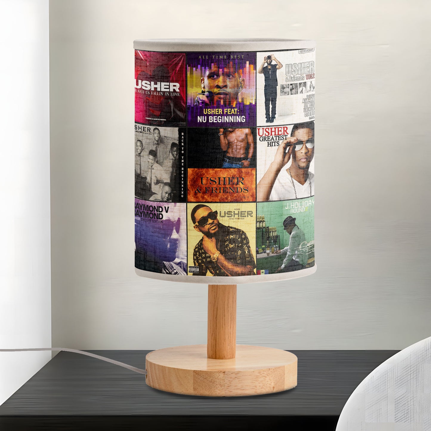 Usher Albums Lamp – R&B Soul Music Tribute Table Light