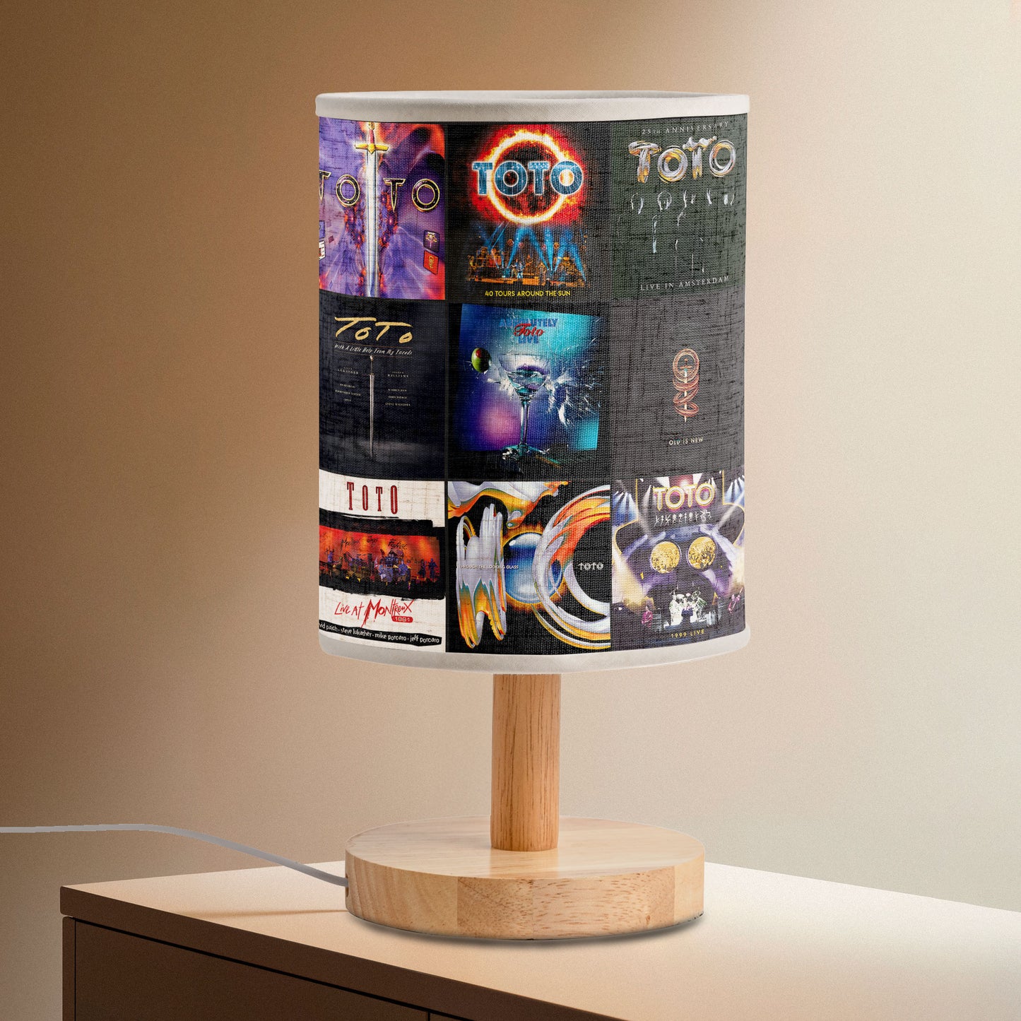 Toto Albums Fabric Lamp – Classic Rock Memories Table Light