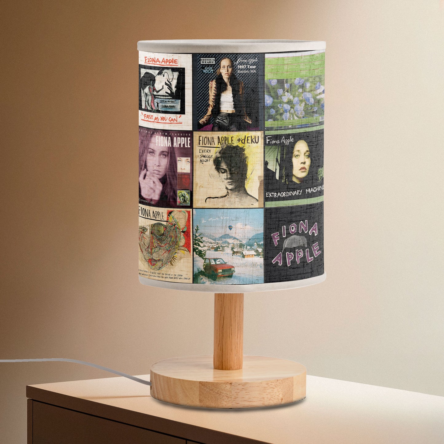 Fiona Apple Albums Fabric Lamp – Art Pop Icon Table Light