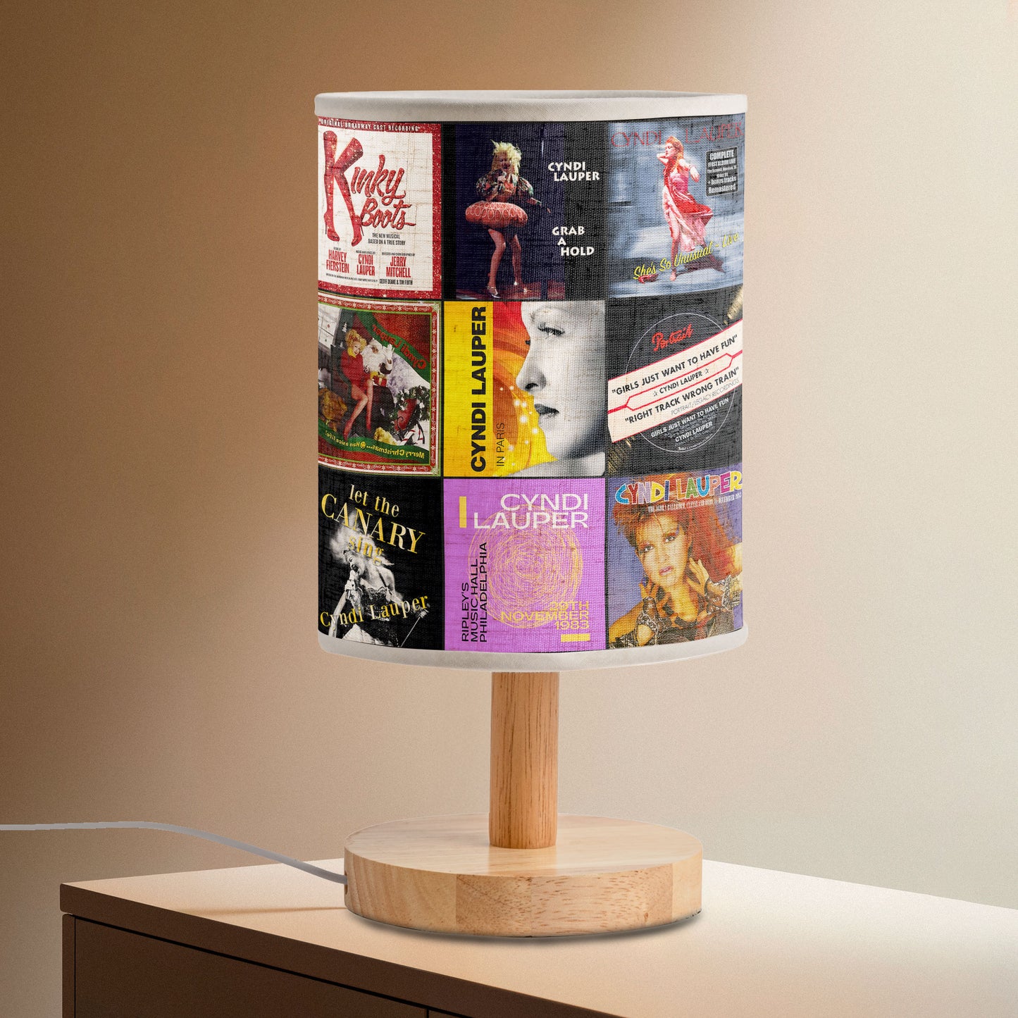 Cyndi Lauper Album Art Lamp – Retro Pop Music Décor Light for 80s Lovers