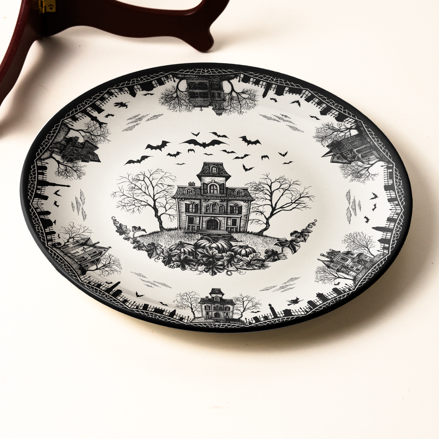 Haunted House Halloween Ceramic Plate