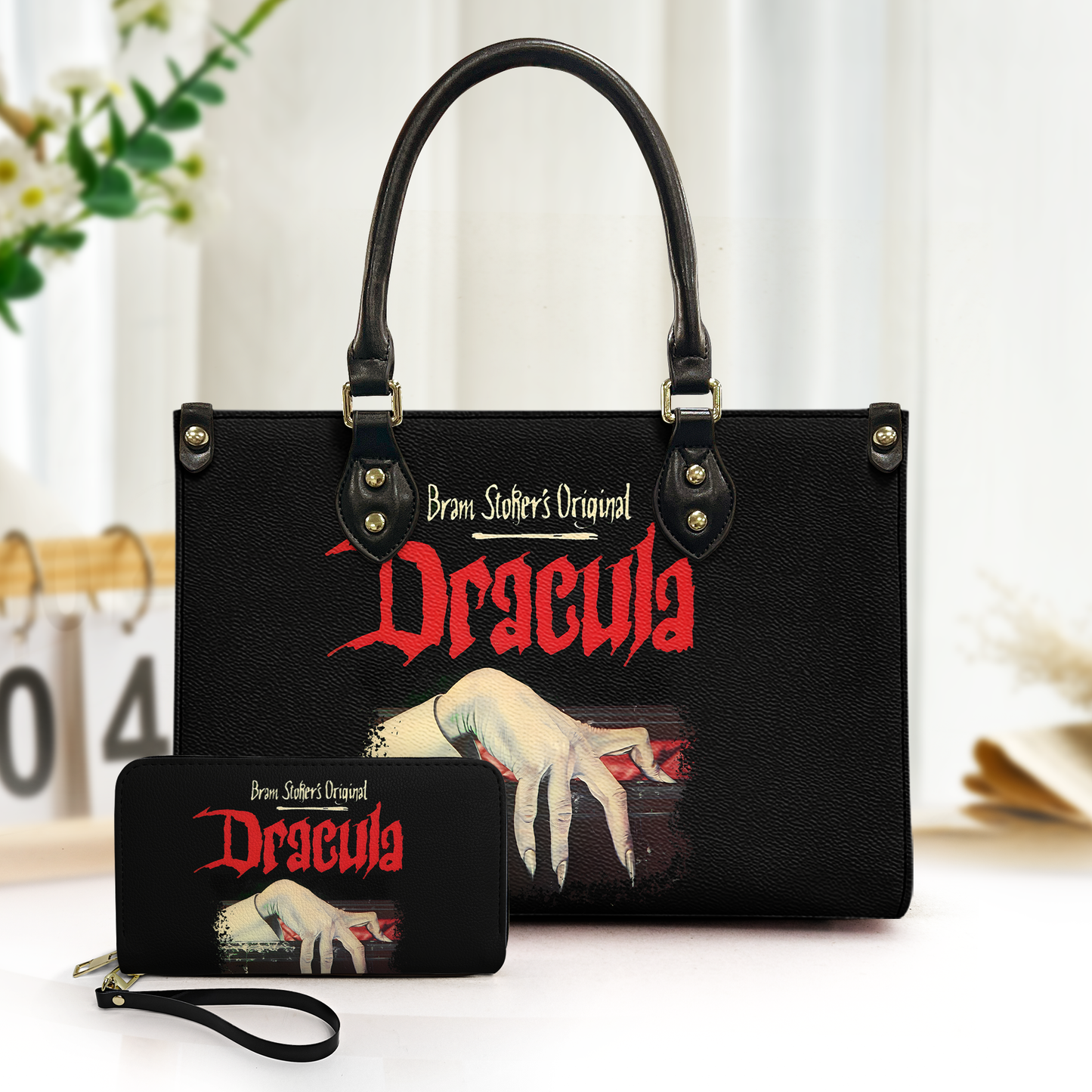 Dracula’s Embrace – Bram Stoker Inspired Leather Handbag & Wallet Set