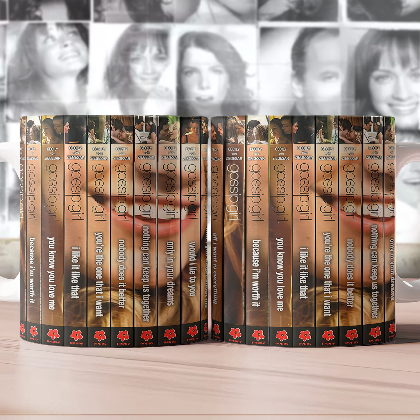 Gossip Girl Book Spine Accent Mug Wrap – Literary Coffee Mug for Book Lovers