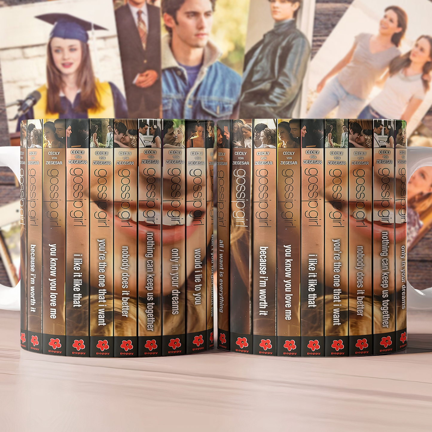 Gossip Girl Book Spine Accent Mug Wrap – Literary Coffee Mug for Book Lovers