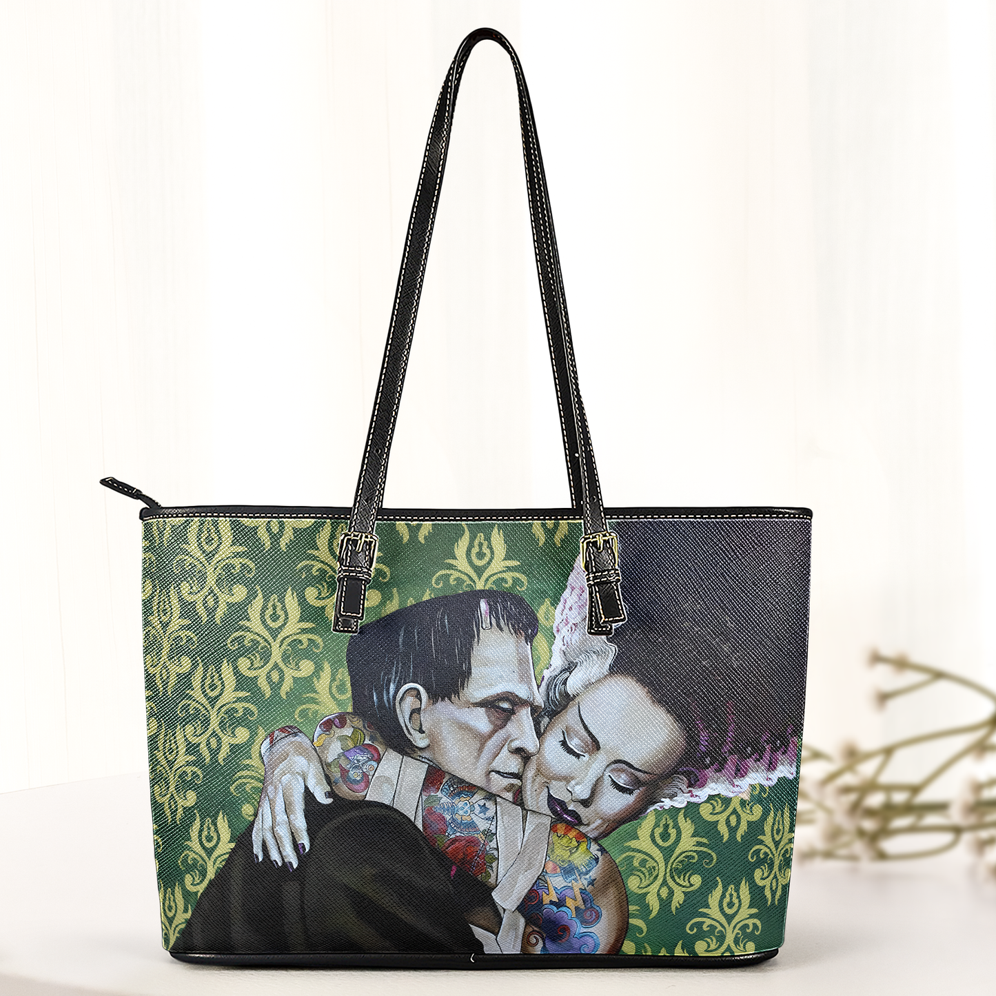 Gothic Romance Leather Handbag – Frankenstein & Bride