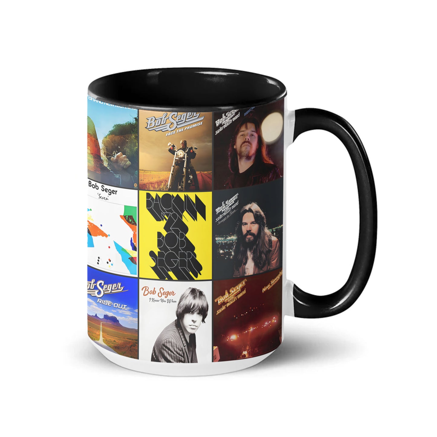 Bob Seger Accent Mug – Classic Album Cover Collage Gift