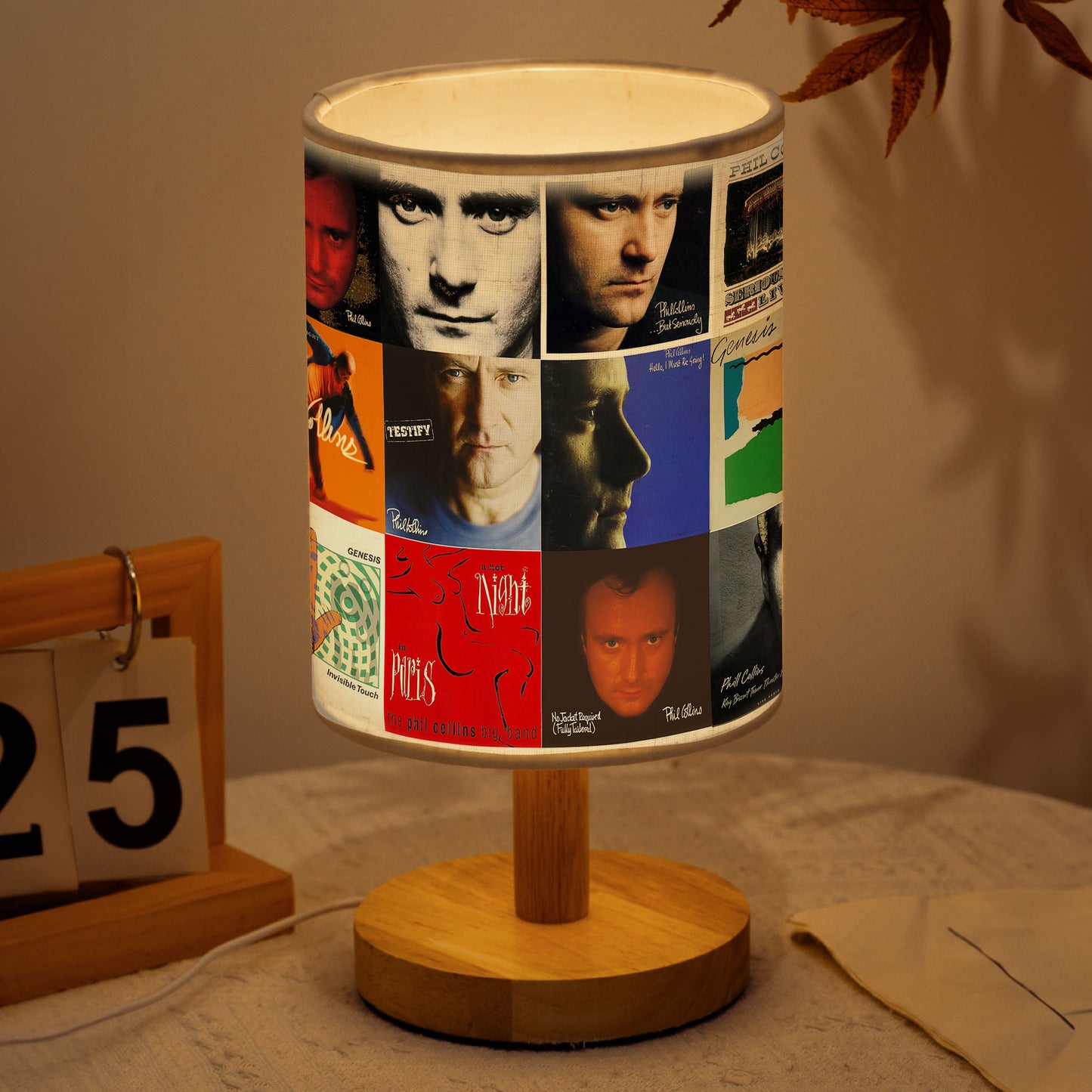 Phil Collins Album Art Fabric Lamp – Timeless Glow for Music Lovers