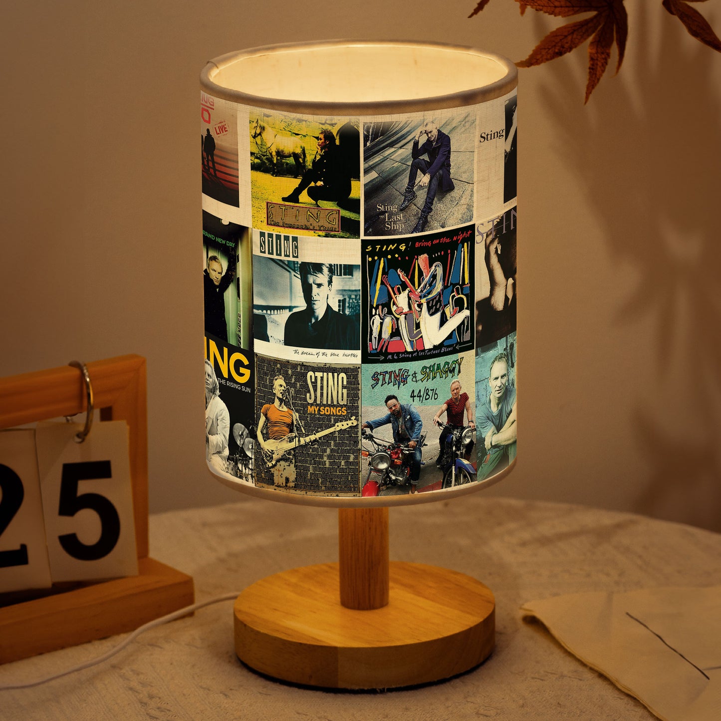 Sting Albums Fabric Lamp – Bring On the Night