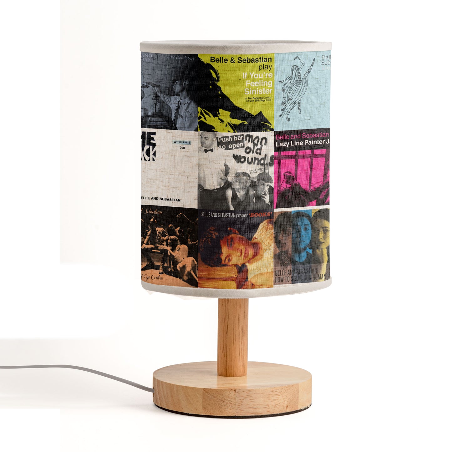 Belle and Sebastian Album Collage Fabric Lamp – Indie Pop Aesthetic Light