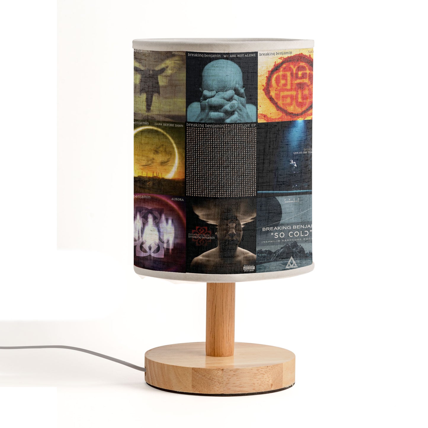 Breaking Benjamin Albums Fabric Lamp – A Glow of Dark Serenity