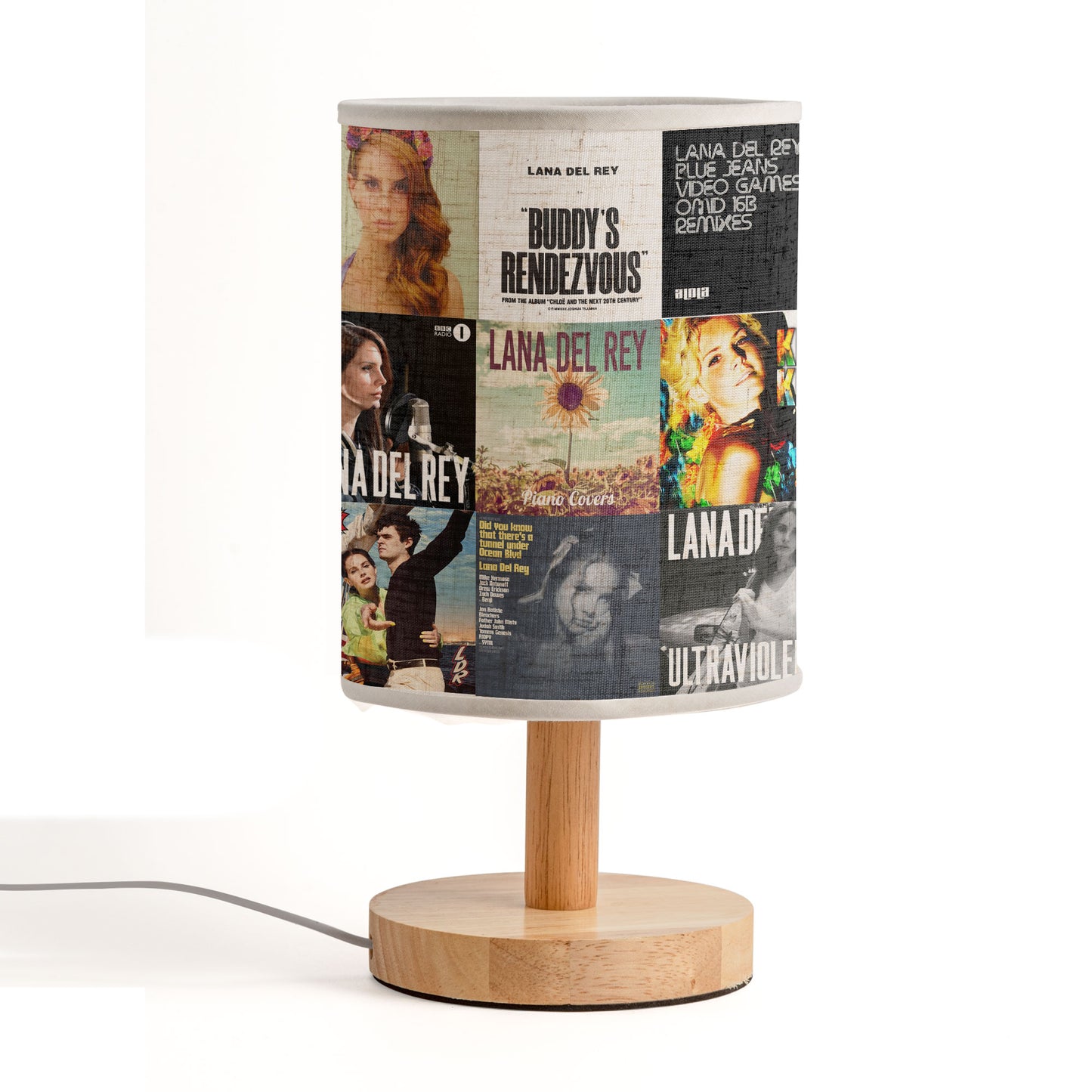 Lana Del Rey Albums Fabric Lamp – Dreamy Vintage - Inspired Table Light