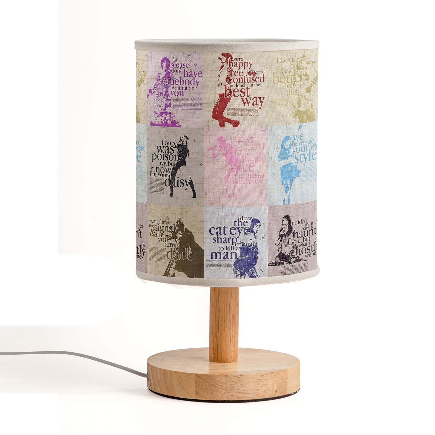 Taylor-Inspired Lyric Table Fabric Lamp