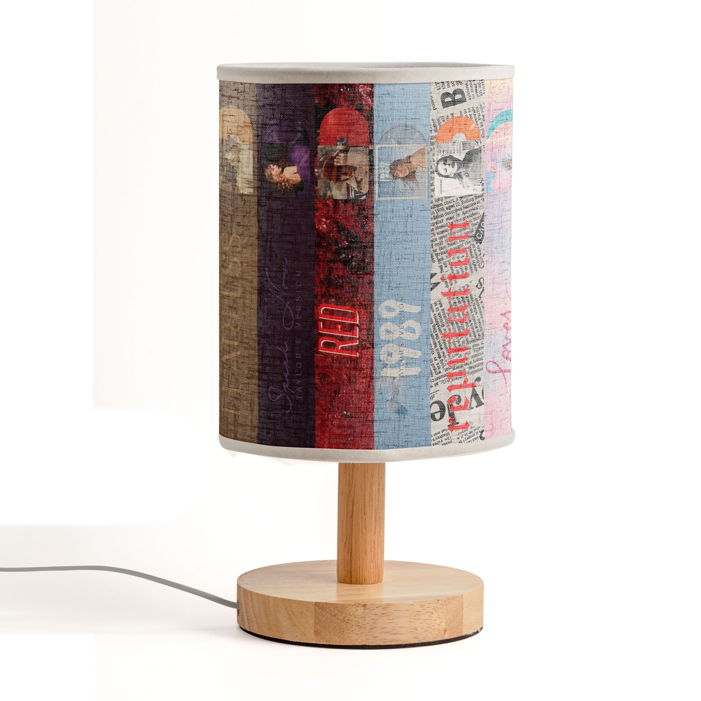 Taylor Swift Album Collage Table Fabric Lamp