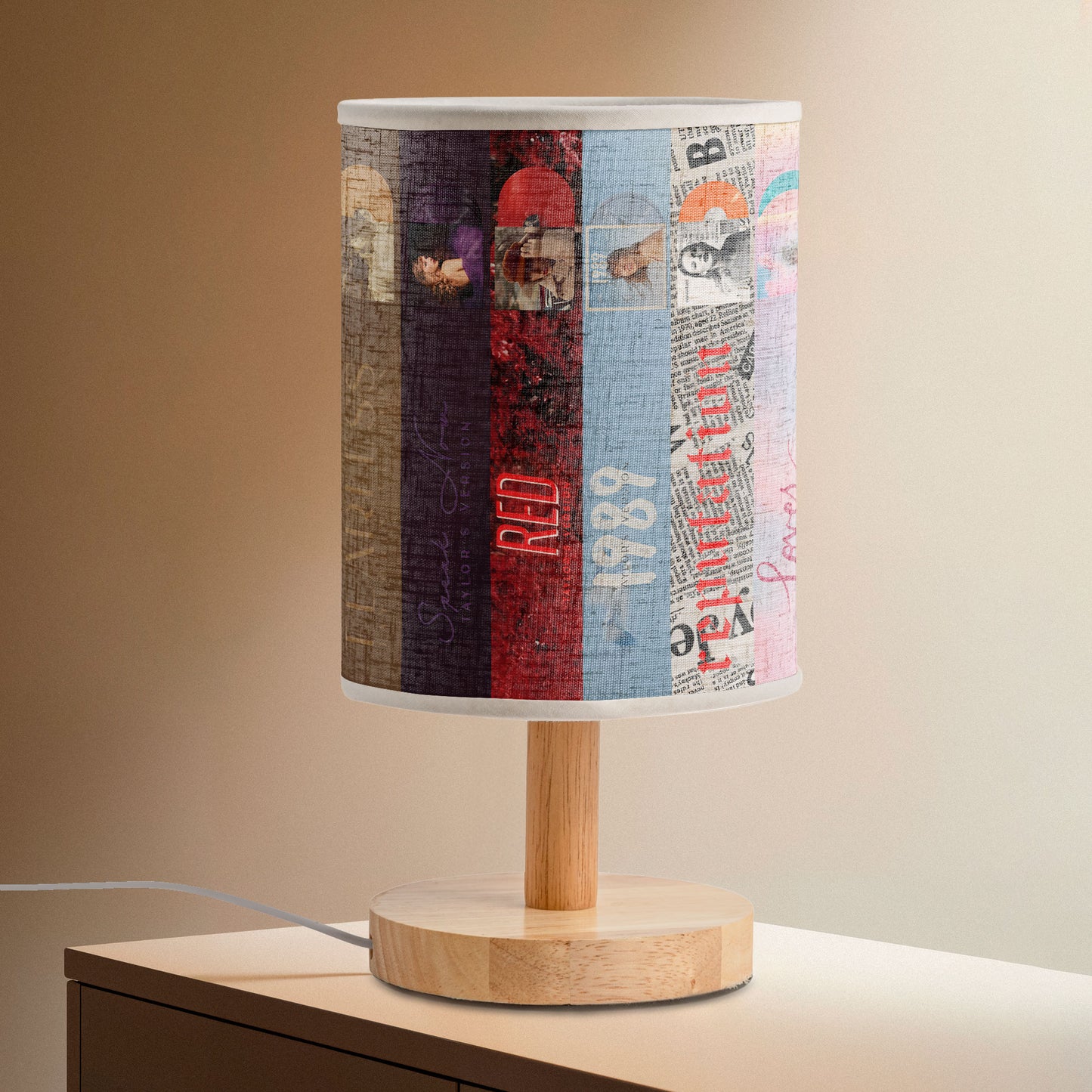 Taylor Swift Album Collage Table Fabric Lamp