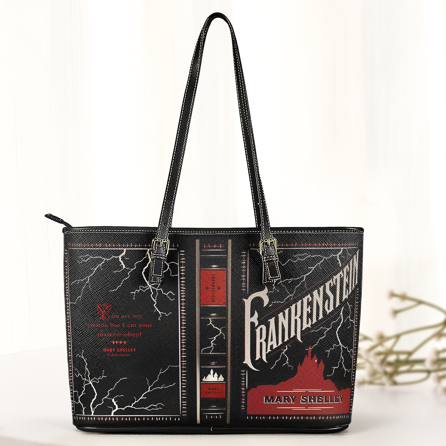 Frankenstein Book Cover Leather Handbag & Wallet Set – Mary Shelley Gothic Classic Design