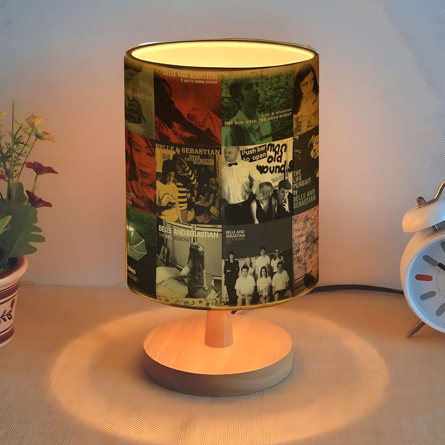 Belle and Sebastian Album Collage Fabric Lamp – Indie Pop Aesthetic Light
