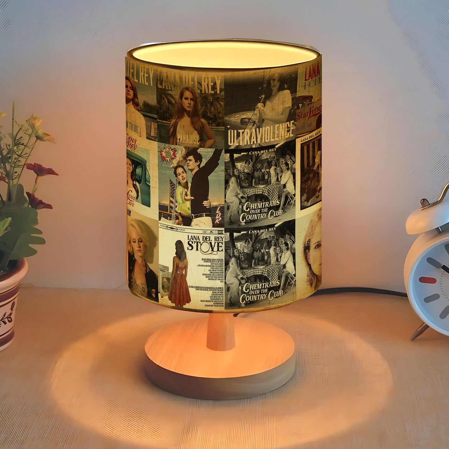 Lana Del Rey Albums Fabric Lamp – Dreamy Vintage - Inspired Table Light